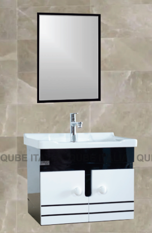 Wall Mounted Black/White Cabinet (50cm)