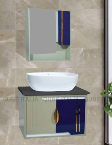 Wall Mounted Vanity for Vessel Basin (Green/Blue)
