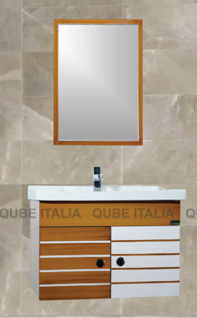 Wall Mounted Wood/White Drawer Cabinet (50cm)