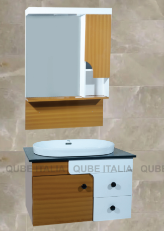 Large Wall Mounted Vanity with Drawer (Wood/Brown)