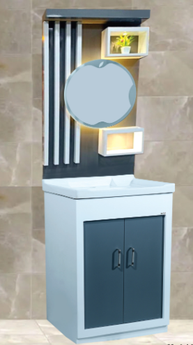 Geometric LED Mirror Vanity (Blue/White)