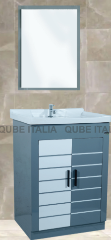 Blue/White Cabinet with Two Doors