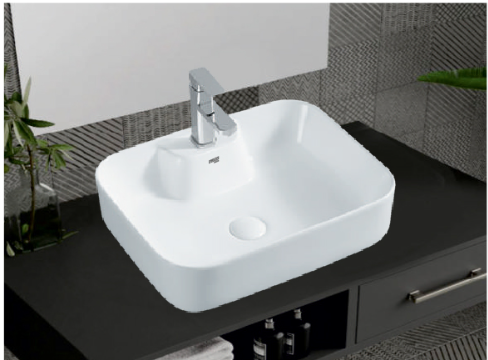 Square Vessel Sink with Tap Deck
