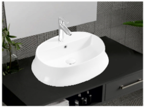 Large Sculpted Oval Vessel Basin