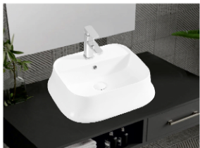 Sculpted Vessel Basin with Tap Deck