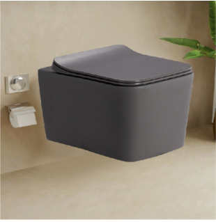 Wall-Hung Toilet - Matt Gray Rimless