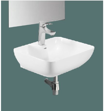 Wide Curved Front Wall-Mounted Basin