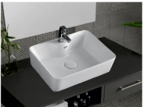 Square Vessel Basin with Tap Deck