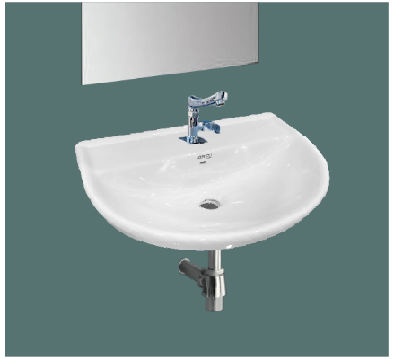 Curved Edge Wall-Mounted Basin