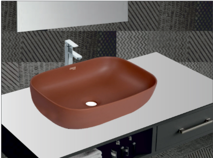 Rectangular Vessel Basin - Clay Brown