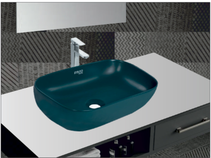 Rectangular Vessel Basin - Mint Green