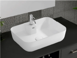 Compact Square Basin with Tap Deck