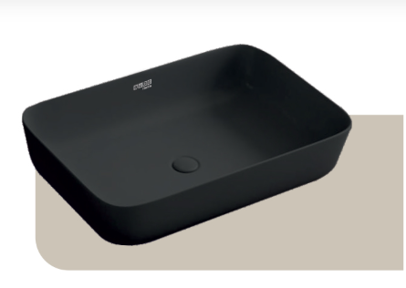 Large Rectangular Vessel Basin - Matt Black