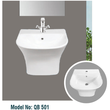 Wall-Hung Basin with Integrated Pedestal