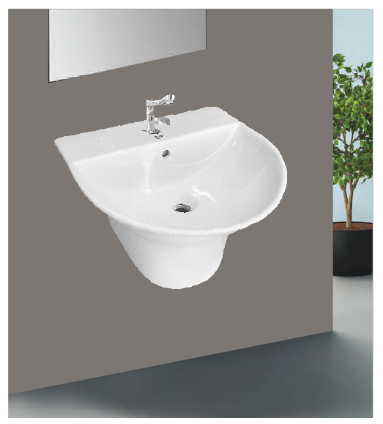 Wide Curved Wall-Hung Basin