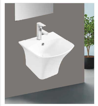 Square Wall-Hung Basin with Flared Base