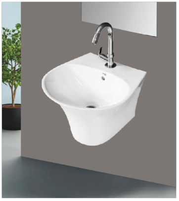 Wide Oval Bowl Wall-Hung Basin