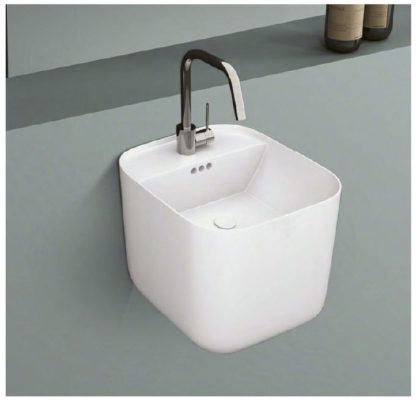 Rounded Rectangular Wall-Hung Basin (No Tap Deck)