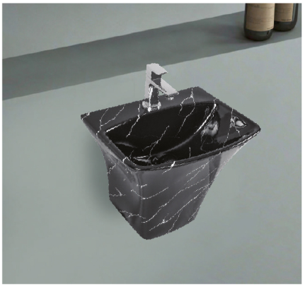 Black Marble Wall-Mounted Basin